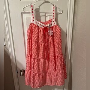 Peach Love gingham dress